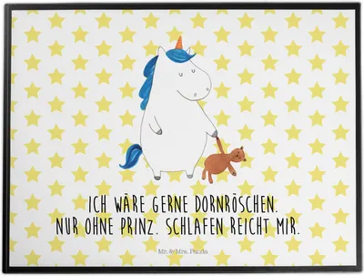 Produktbild von Mr. & Mrs. Panda schreibtischunterlage Einhorn Teddy - Weiß - Geschenk, Träumen, Schreibunterlage, Freundin, tischmatte, Gute Nacht, Bett, schreibtischunterlagen, Unicorn