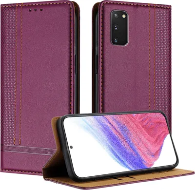 Image de Étui pour Samsung Galaxy S20 FE étui à rabat en cuir avec fonction de support Violet