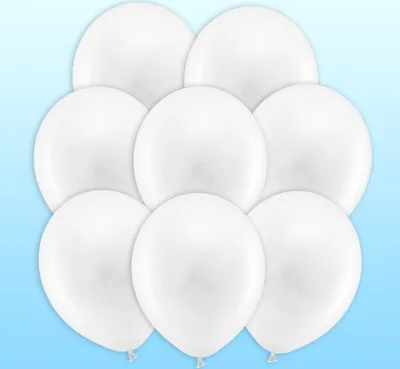 Produktbild von PartyDeco RB30P-008-10, Spielzeugballon, Latex, Weiß, Einfarbig, Party, Universal