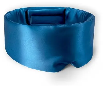 Produktbild von Geschmeidiges Koningsblauw Zijden Oogmasker, Extra Groot, Verstelbaar, für Pausen und Nachtschlaf