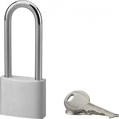 Image de Cadenas à clé, extérieur, alu, 40mm, anse 1/2 haute acier nickelé, 2 clés - SP