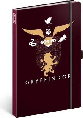 Image de Carnet de notes ligné avec élastique env. A5 - Bloc-notes pour femmes, filles, garçons adolescents et enfants - Ecole et bureau Journal Journal Notebook (Harry Potter - Gryffondor)