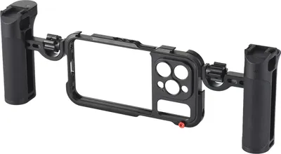 Produktbild von Tragbarer Telefonkaefig mit zwei Griffen, Handy-Video-Rig, Handheld-Smartphone-Stabilisator, mehrere Ersatz-Kaltschuhhalterungen fuer iPhone 14 Pro Max