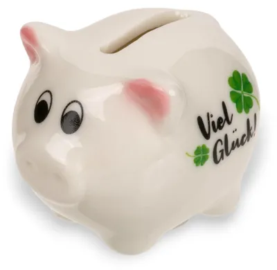 Produktbild von Sparschwein-Set Mini – 12-teilig – Keramik – Glücksschwein – Kompakt, 5 x 4 cm – Perfekt für Geldgeschenke