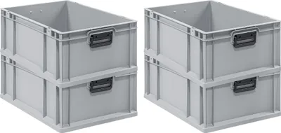 Immagine prodotto di SuperSparSet 4x Eurobox NextGen Portable Duo Germany | A x L x P 22 x 40 x 60 cm | 44 litri | Contenitore Euro, scatola da trasporto, contenitore da trasporto, contenitore impilabile