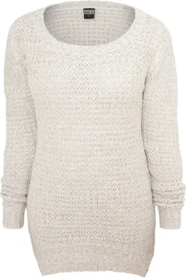 Produktbild von Urban Classics Ladies Long Wideneck Frauen Pullover, Größe: L; Farbe: Offwhite