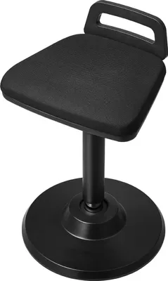 Produktbild von SucceBuy Aktivstuhl mit Griff, höhenverstellbar (63-87 cm), Wackelstuhl mit elastischem Stoff und 45 mm Schaumstoff, ideal für Schulen, Büro, Zuhause, 8° Neigungswinkel, Alter 12-18, schwarz