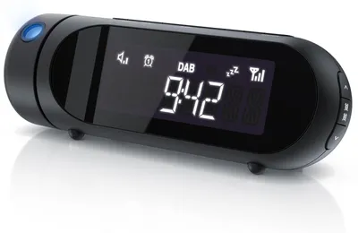Obrázok produktu pre Bearware rádiobudík s projektorom 3 úrovne stmievania, DAB, DAB+, FM, projekcia budíka, 20 pamäťových miest, digitálny budík, časovač spánku, odloženie budenia, displej 4 úrovne stmievania, USB port, 2 časy budenia, orech