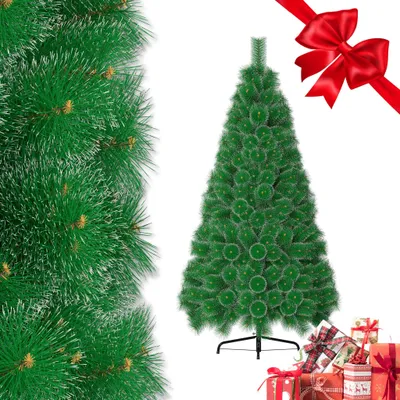 Obrázek produktu pro ROSEJANE Umělý vánoční stromek s bílým lemem, výška 180 cm, šířka jehlic 10 cm, 220 větví