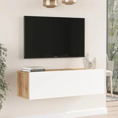 Zdjęcie produktu dla Wiszący stolik pod telewizor Houseland Fullio Atlantic sosna/biały
