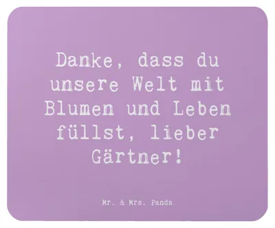 Produktbild von Mr. & Mrs. Panda Mauspad Spruch Gärtner Dankeschön - Lavendeltraum - Geschenk, Danke sagen, Aufmerksamkeit, pc mousepad, laptop, Anerkennung, botanische träume, Mouse Pad