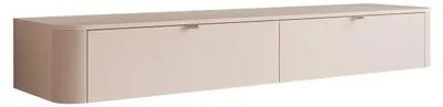 Produktbild von Hängender TV-Schrank SAGE Kaschmir 180 cm mit abgerundeten Seiten und goldfarbenen Chromgriffen