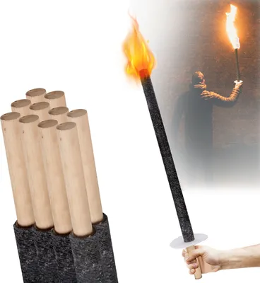 Produktbild von Jayseuw Fackeln Brennzeit 100 min Wachsfackeln  inkl.  Handschutz Langem Griff Garten Outdoor 200x