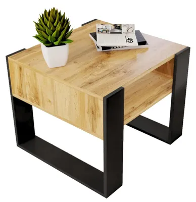 Produktbild von Moderner Couchtisch Eiche WOTAN 55x55 Cm