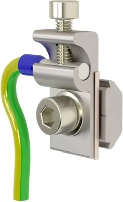 Produktbild von 10st Erdungsklemme ZU-01 + T-Nut Alu Edelstahl Solar PV für Aluprofil Photovoltaik-Module