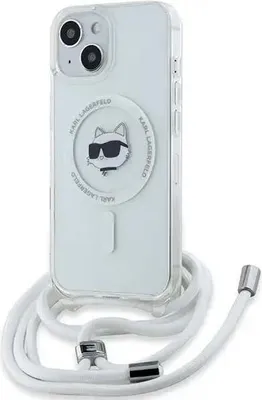 Image de Karl Lagerfeld Klhmp13Mhcchnt Iphone 13 / 14 / 15 6.1 Hardcase Transparent Iml Choupette Head & Cord Magsafe
