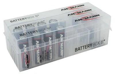 Produktbild von ANSMANN 3x Akkubox Batteie Box für bis zu 8 Akkus, Batterien & Speicherkarten