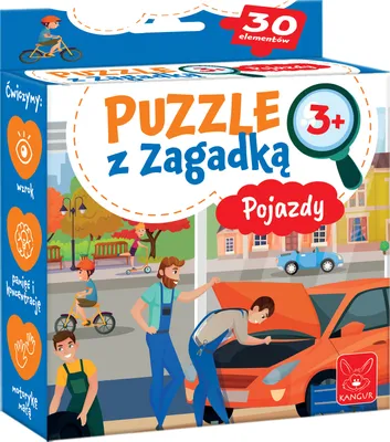 Zdjęcie produktu dla Puzzle 30 elementów dla dzieci Pojazdy z Zagadką