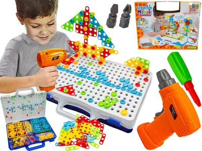 Produktbild von Kreatives Mosaik, Puzzle, Blöcke, Schraubendreher Schrauben im Koffer 237 El