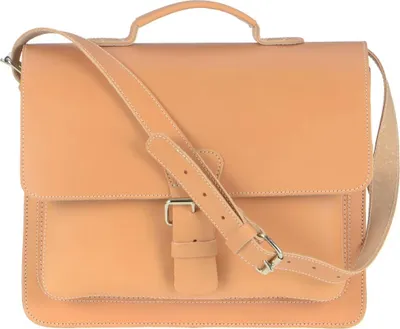 Produktbild von Ruitertassen Aktentasche Leder 36cm Damen Herren Business Schule 1 Fach Uni Umhängetasche natur braun 2141-10