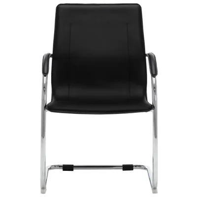 Produktbild von "im Sonderangebot" Freischwinger Bürostuhl /Einzelsofa 150kg,Drehstuhl - Bürostuhl/Stuhl für Schminktisch - Schwarz Kunstleder - 55x59x88cm - Bürostühle DEMöbel346704