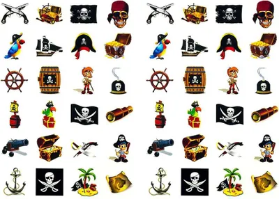Produktbild von Oblique Unique 48 Piraten Sticker Aufkleber Set Deko Kinder Geburtstag
