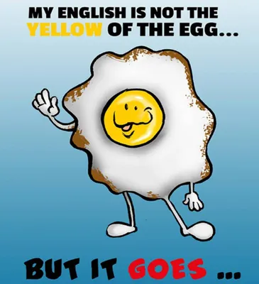 Produktbild von vianmo Holzschild 40x30 cm My English not the yellow of egg