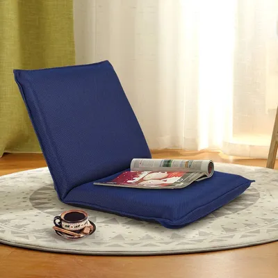 Produktbild von GOPLUS Klappbarer Bodenstuhl, Bodensessel mit 6-stufig Verstellbarer Rückenlehne, Bodensofa mit Abnehmbarem Bezug, Gepolstert, zur Meditation für Zuhause und Büro (Blau)