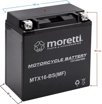 Obrázok produktu pre Moretti AGM (gélové) MTX16 batérie
