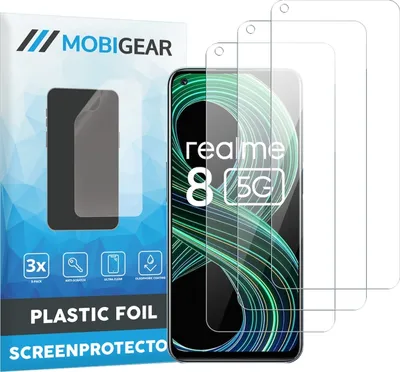 Produktbild von Mobigear  Realme 8 5G Displayschutz Schutzfolie - Hüllenfreundlich (3er Pack)