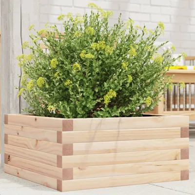Produktbild von Design Pflanzkübel 50x50x23 cm Massivholz Kiefer, Gabionen 2024 Neu