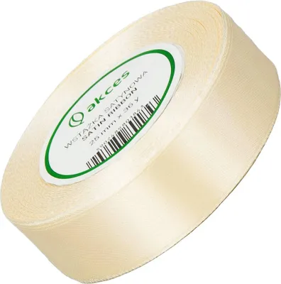 Zdjęcie produktu dla Wstążka satynowa kremowa 25mm - 32mb