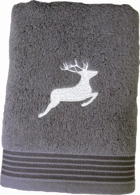 Produktbild von framsohn Frottier Handtuch 'Hirsch' 50 x 100 cm Taupe