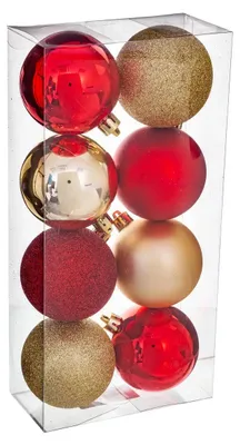Produktbild von Christbaumkugeln "Colorama de Noël" 8er-Set aus recyceltem Kunststoff D 7 cm