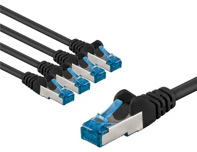 Imagen del producto de Cable de conexión Cat 6A, S/FTP (PiMF), 2 metros, color , juego de 5 unidades