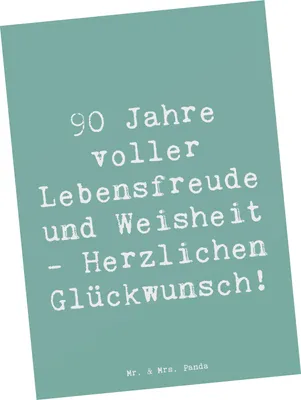 Produktbild von Mr. & Mrs. Panda Postkarte Spruch 90. Geburtstag Lebensfreude - Meeresbrise - Geschenk, bildkarte, Meilenstein, Grußkarte, Happy Birthday, Ansichtskarte, Erinnerungen