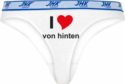 Produktbild von Damen Thong Slip - Boxer-0004-woman-white-v-XS - weiß - XS - vorn - I LOVE liebe von vorn - lustiges Motiv - Spruch - Unterwäsche - Unterhose - Freizeit - lustig