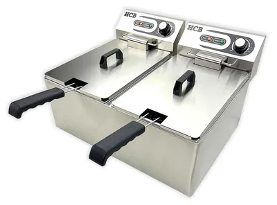 Produktbild von HCB Doppel-Fritteuse - 2 x 10,5 Liter - 2 x 230V - Edelstahl - 2596