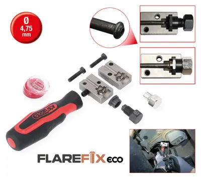 Produktbild von KS Tools FLAREFIXeco 4,75 mm Universal-Bremsleitungs-Bördelgerät-Satz, 4-tlg.