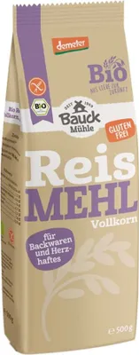 Produktbild von Bauckhof Reismehl Vollkorn glutenfrei Demeter - 500g