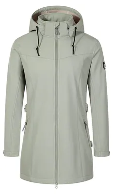 Produktbild von Blue Wave Damen Softshellmantel Martje mit Fleecefutter - Softshelljacke mit abnehmbarer Kapuze in Seagrass Größe 54