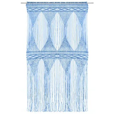 Produktbild von vidaXL Makramee Vorhang Blau 140x240 cm Baumwolle