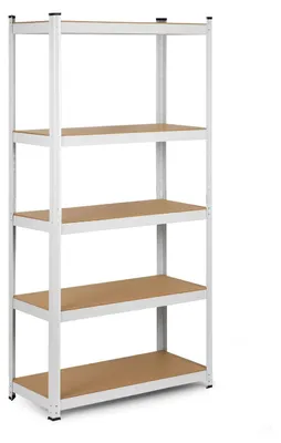 Immagine prodotto di Scaffale portante robusto - 180 x 90 x 40 cm - Bianco - Capacità di carico: 875 kg