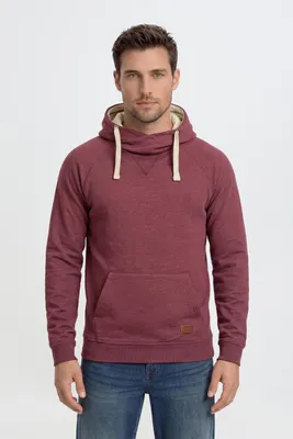 Produktbild von Blend BHSales Herren Kapuzenpullover Hoodie Pullover mit Kapuze Kordelzug Kängurutasche Rippbündchen Label-Details Baumwollmischung Regular fit, KI-generiertes Bild