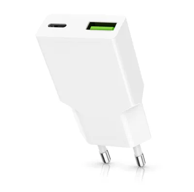 Imagen del producto de CSL, cargador USB de 30 W con 2 puertos, 1x USB-C y 1x USB-A, compatible con Power Delivery 3.0 y PPS, con protección contra sobrecarga y sobrecalentamiento, fuente de alimentación compacta, de 100 a 240 V, color blanco