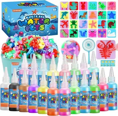 Zdjęcie produktu dla Zestaw do tworzenia figurek 3D z magicznych żeli wodnych, zestaw Aqua Gelz zawierający 20 kolorów i 24 kształty, kreatywna zabawka