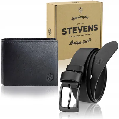 Produktbild von STEVENS Leder Portemonnaie und Gürtel Geschenk-Set Herren