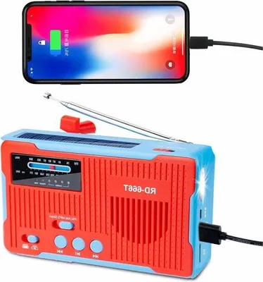 Immagine prodotto di Radio solare con manovella, dotato di luce di emergenza SOS e lampada da lettura, ideale per situazioni di emergenza