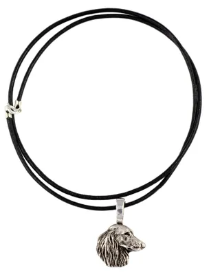 Produktbild von Dachshund Rauhhaar, Dackel, Teckel V - Hundehalsband, versilberter Anhänger für den Hundeliebhaber, dezenter Schmuck von Art-Dog