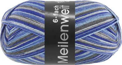 Zdjęcie produktu dla Lana Grossa MEILENWEIT 150 g PAPILLON Wytrzymała i ciepła 6-warstwowa wełna skarpetkowa 390 mKolor9603 - atramentowy/lazurowy niebieski/srebrnoszary/jasnoniebieski/kamiennoszary